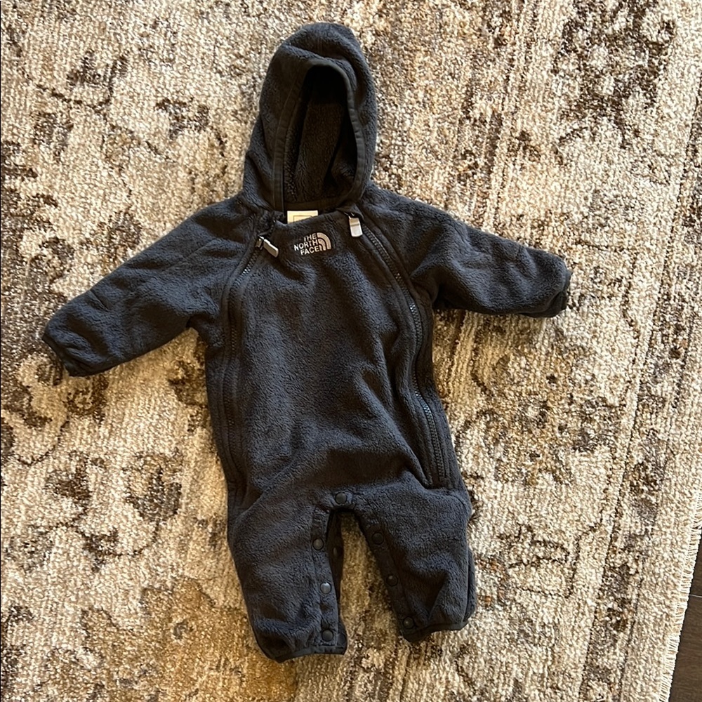 The North Face Black Footies One Piece with Hood and Insulation